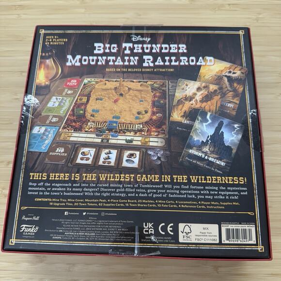 Disney Big Thunder Mountain Railroad Game 2022 Funko Games 2-4 Players Age 9+ - Picture 2 of 2